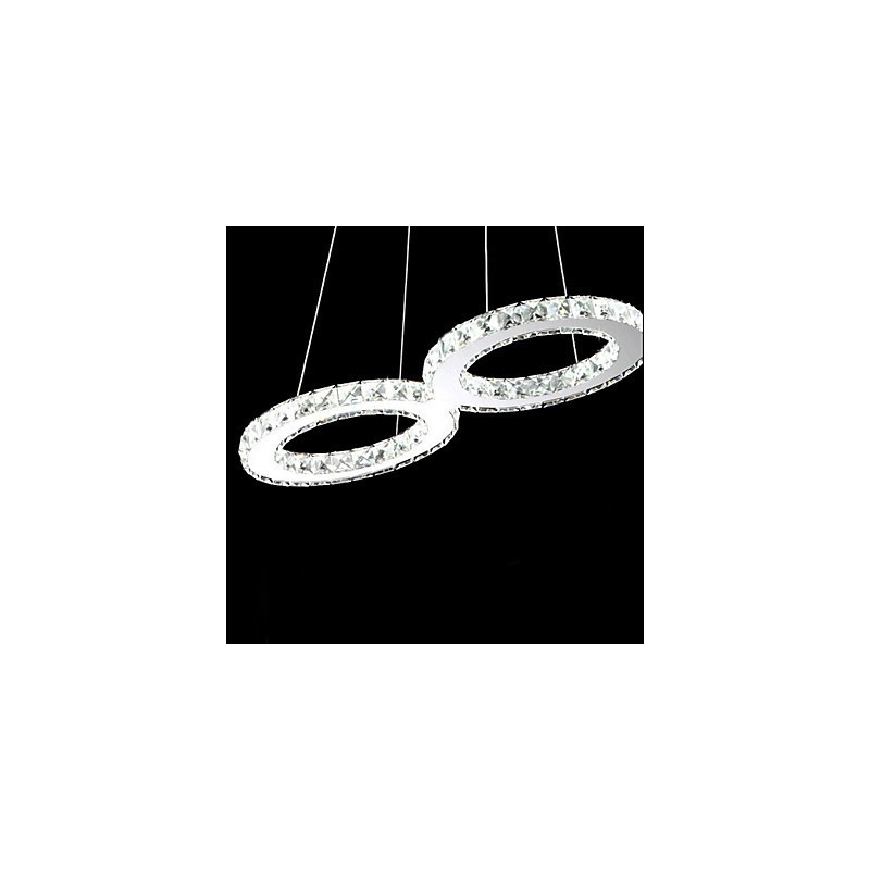 Lampă suspendată contemporană din metal cromat din cristal