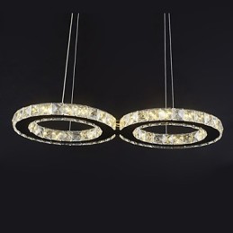 Lampă suspendată contemporană din metal cromat din cristal
