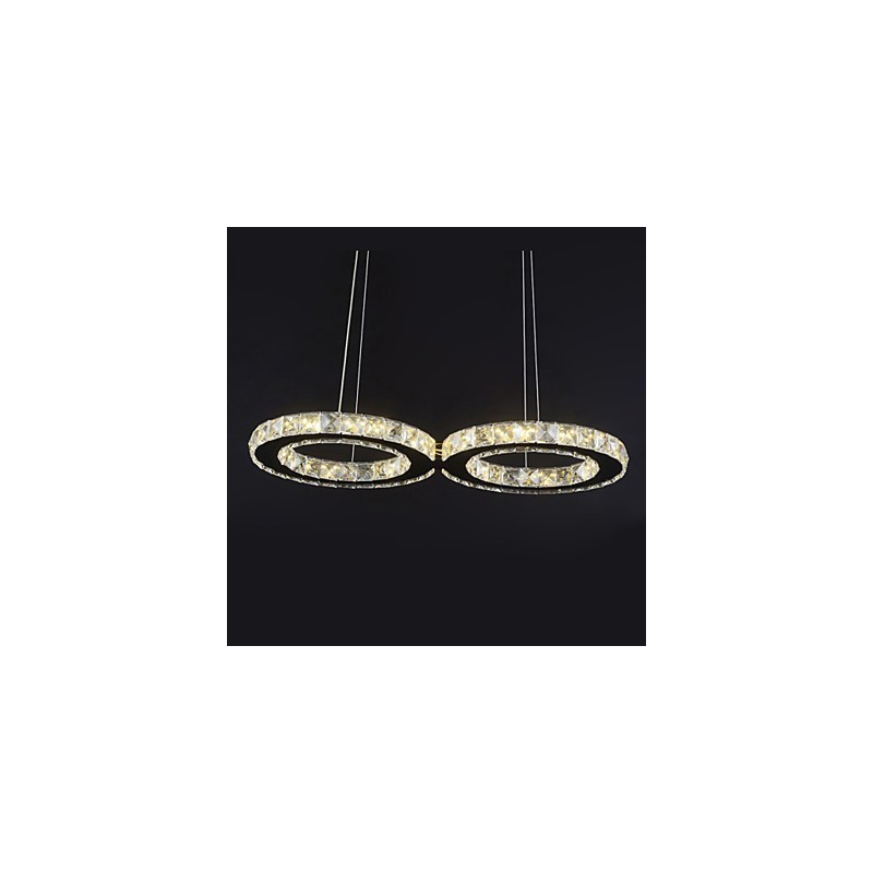 Lampă suspendată contemporană din metal cromat din cristal
