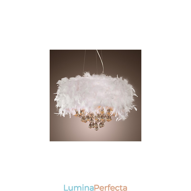 Lampă suspendată galvanizată, modernă, contemporană, din cristal, în stil mini