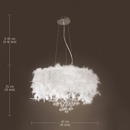 Lampă suspendată galvanizată, modernă, contemporană, din cristal, în stil mini