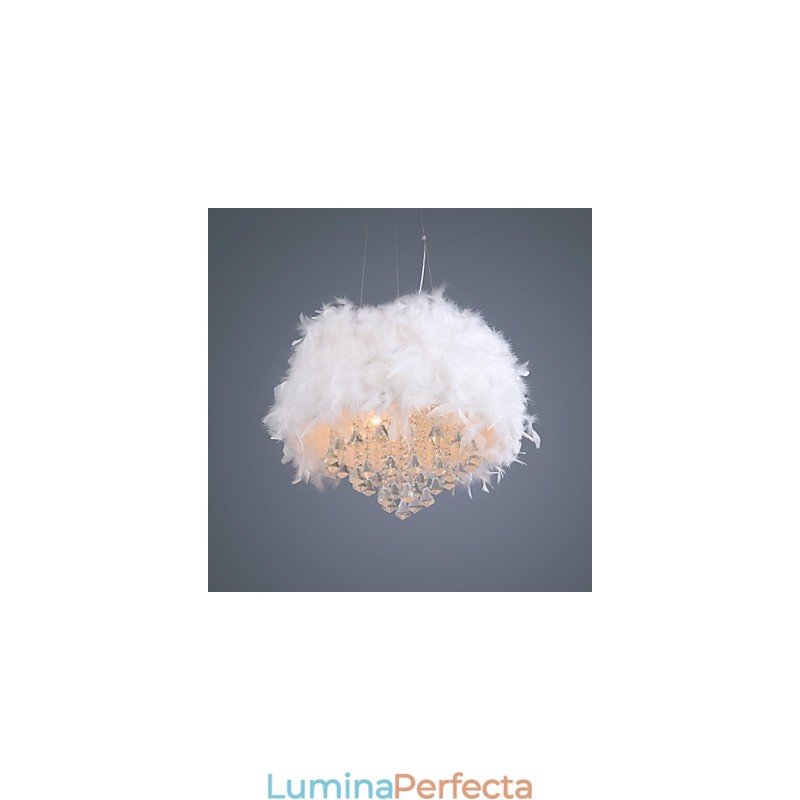 Lampă suspendată galvanizată, modernă, contemporană, din cristal, în stil mini