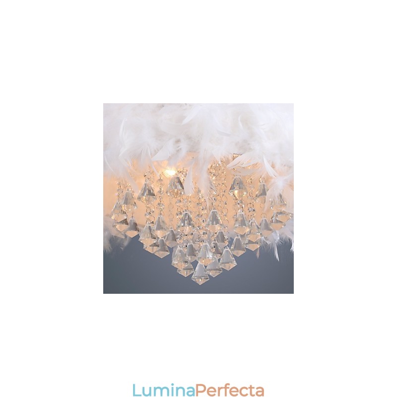 Lampă suspendată galvanizată, modernă, contemporană, din cristal, în stil mini