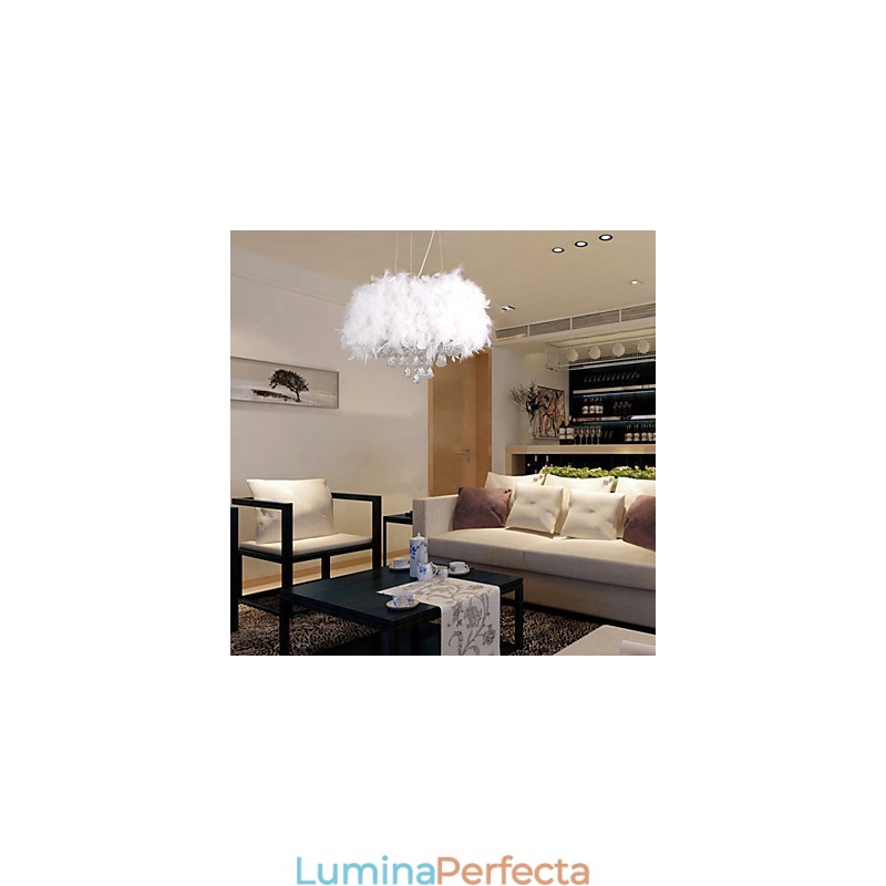 Lampă suspendată galvanizată, modernă, contemporană, din cristal, în stil mini
