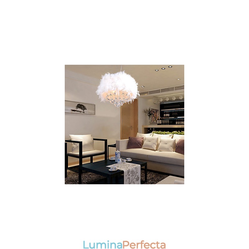 Lampă suspendată galvanizată, modernă, contemporană, din cristal, în stil mini