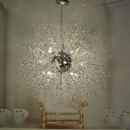 Candelabru din metal cromat Globe Crystal