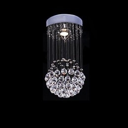 Candelabru din metal galvanizat din cristal modern, contemporan, montat încastrat