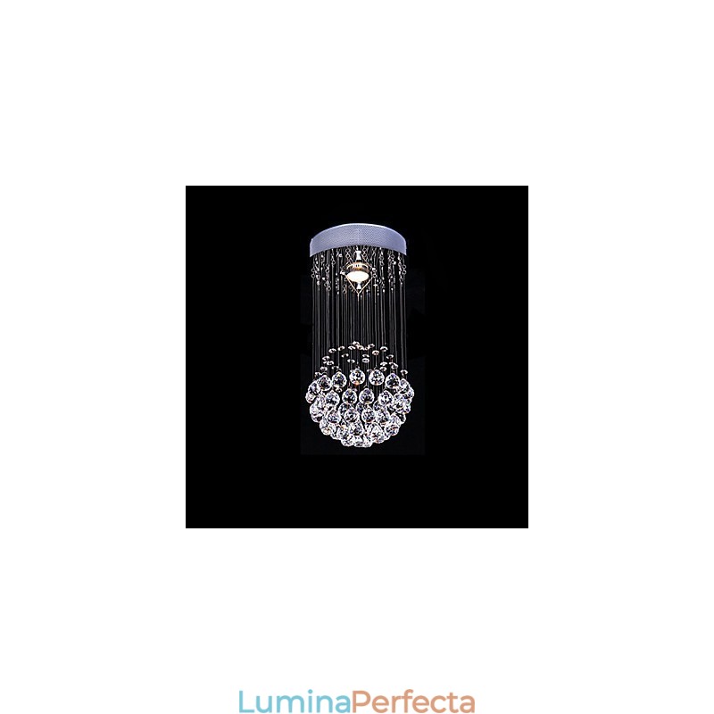 Candelabru din metal galvanizat din cristal modern, contemporan, montat încastrat