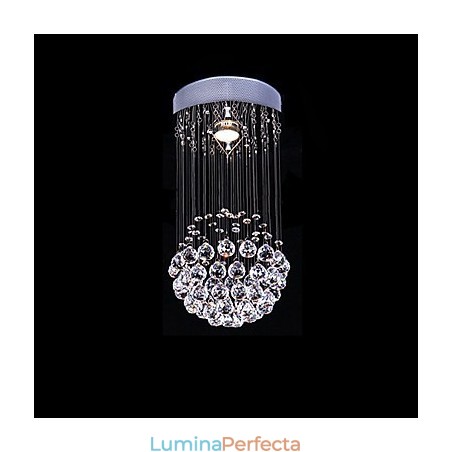 Candelabru din metal galvanizat din cristal modern, contemporan, montat încastrat Candelabru din metal galvanizat din cristal modern, contemporan, montat încastrat