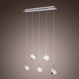 Lampă suspendată modernă, contemporană, din cristal, cromat