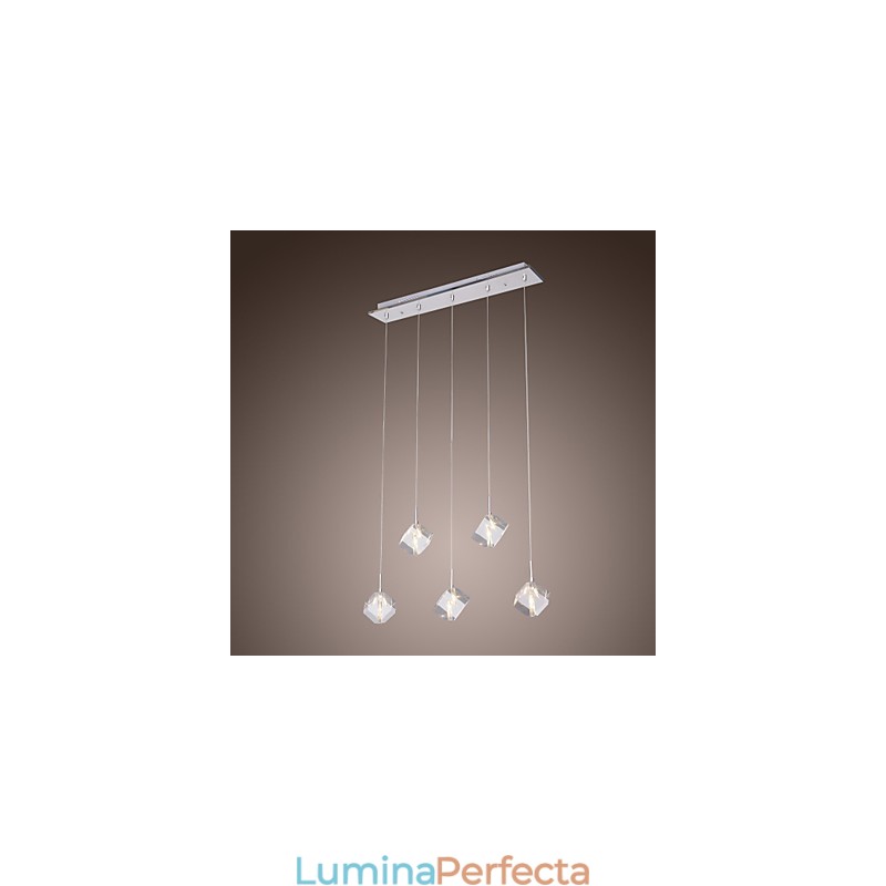 Lampă suspendată modernă, contemporană, din cristal, cromat