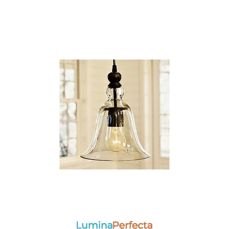 Lampă de suspendare galvanizată în stil clasic cu bol vintage tradițional