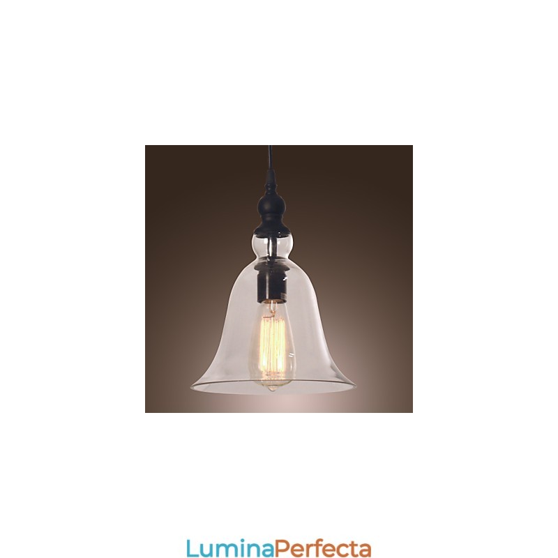 Lampă de suspendare galvanizată în stil clasic cu bol vintage tradițional