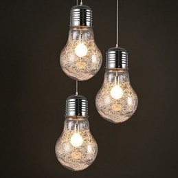 Idei simple cu un bec mare Candelabru din sticlă Lampă Droplight