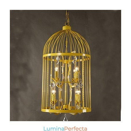 Candelabru de epocă cușcă de fier pentru scară, cristal A Candelabru de epocă cușcă de fier pentru scară, cristal A