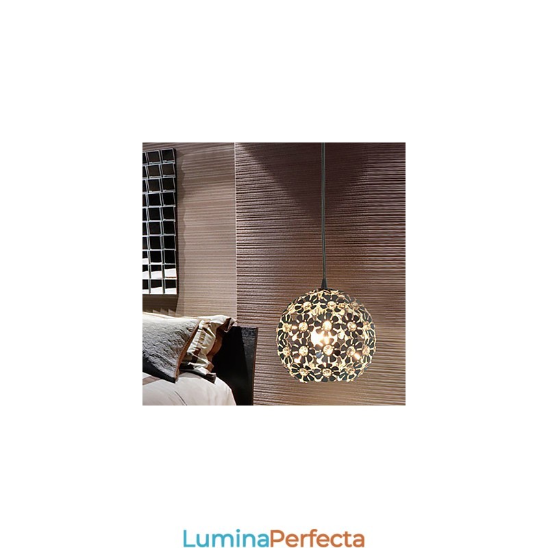 Lampă suspendată galvanizată în stil modern Globe Crystal Mini