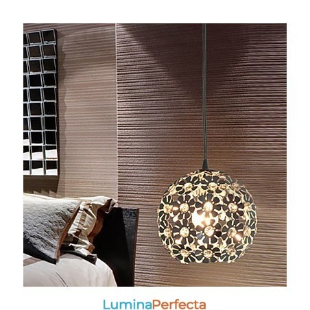 Lampă suspendată galvanizată în stil modern Globe Crystal Mini