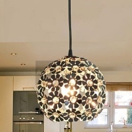 Lampă suspendată galvanizată în stil modern Globe Crystal Mini