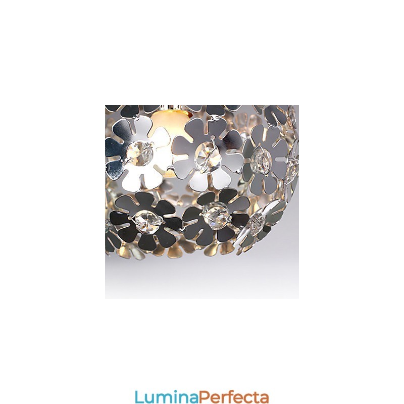Lampă suspendată galvanizată în stil modern Globe Crystal Mini