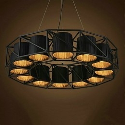 Lampă suspendată din metal cu tablou rustic vintage garaj