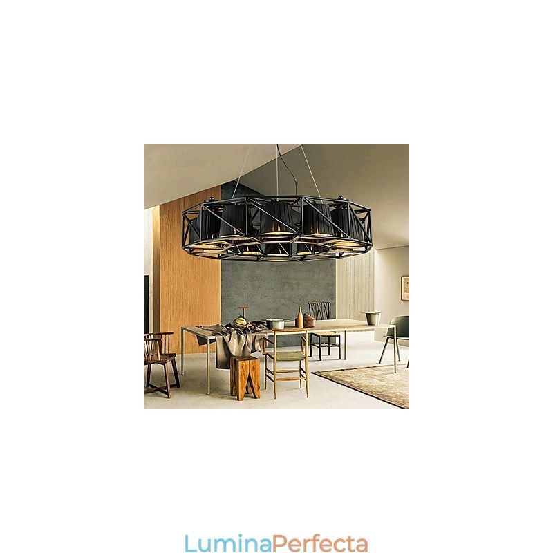Lampă suspendată din metal cu tablou rustic vintage garaj