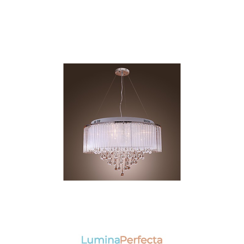 Lampă suspendată galvanizată cu tambur, modernă și contemporană