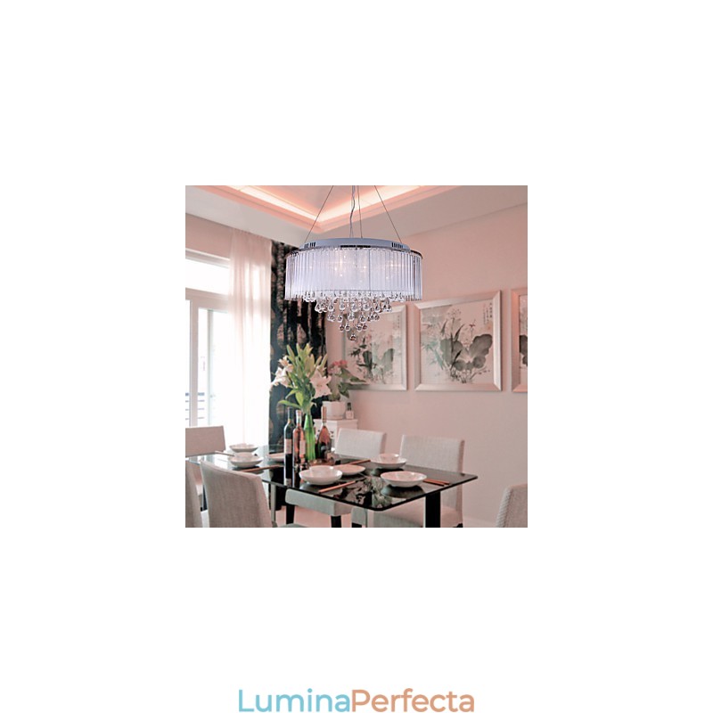 Lampă suspendată galvanizată cu tambur, modernă și contemporană