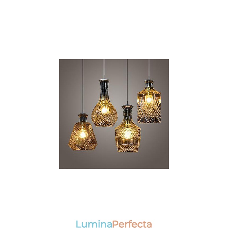 Lampă din sticlă de cristal 4Lights Shade Minimalist Bottle Lights