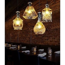 Lampă din sticlă de cristal 4Lights Shade Minimalist Bottle Lights