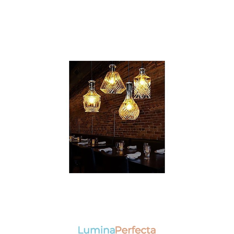 Lampă din sticlă de cristal 4Lights Shade Minimalist Bottle Lights