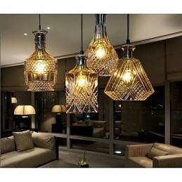 Lampă din sticlă de cristal 4Lights Shade Minimalist Bottle Lights