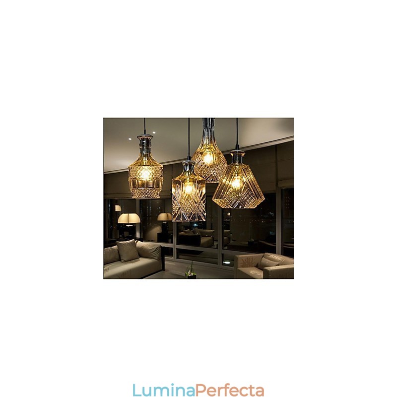 Lampă din sticlă de cristal 4Lights Shade Minimalist Bottle Lights