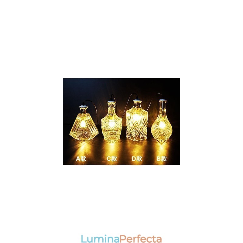 Lampă din sticlă de cristal 4Lights Shade Minimalist Bottle Lights