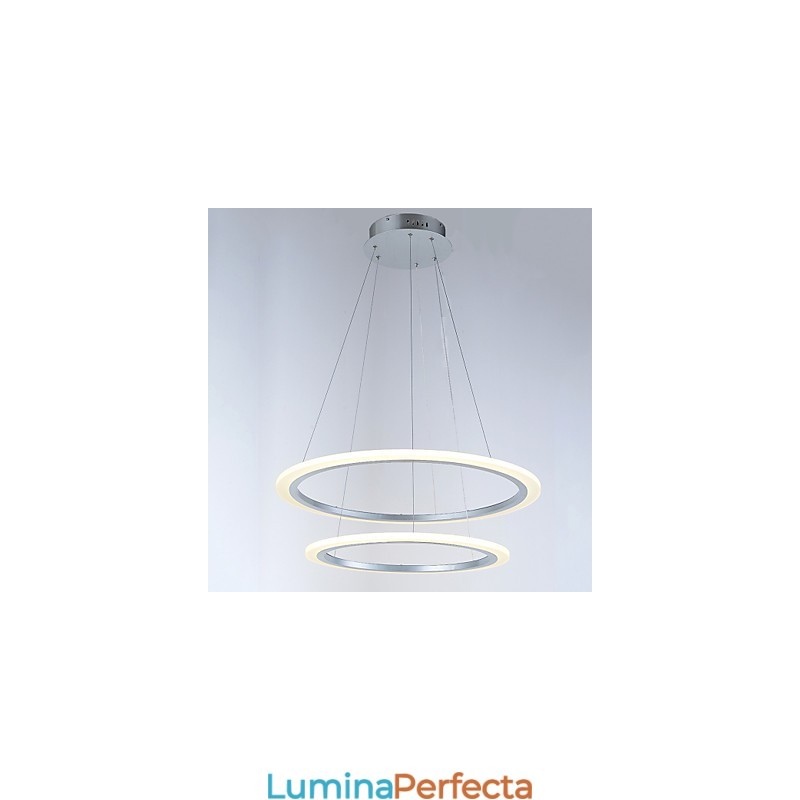 Lămpi suspendate din acril Candelabru suspendat în tavan Corpuri de iluminat cu 2 inele
