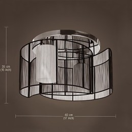 Plafoniera Design Modern 2 Lumini Negru