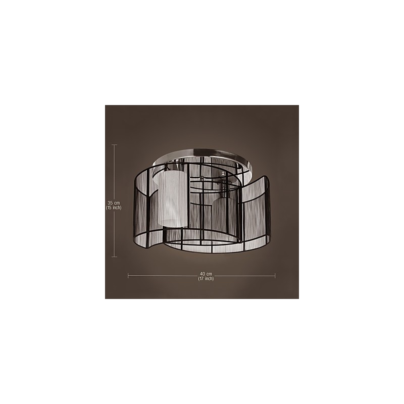 Plafoniera Design Modern 2 Lumini Negru
