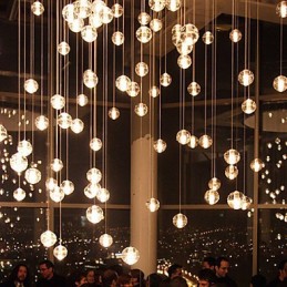 All Over The Sky Star Bocci Droplight Aurora Borealis Lampă modernă din cristal din sticlă