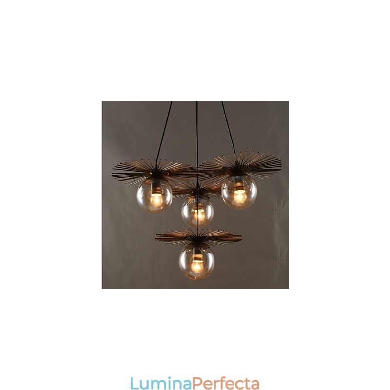 Candelabru rotund din tulpină de fasole din sticlă de artă