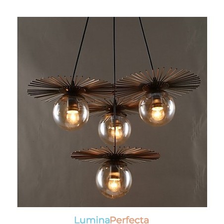 Candelabru rotund din tulpină de fasole din sticlă de artă