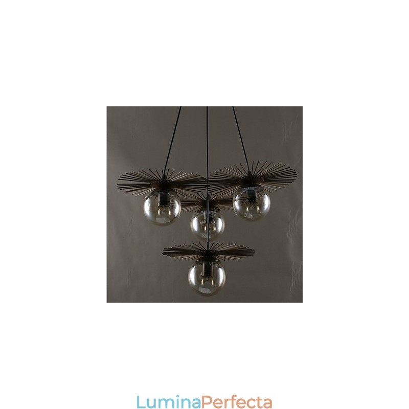 Candelabru rotund din tulpină de fasole din sticlă de artă