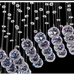 Lampă suspendată cu 6 lumini Corpuri de iluminat de tavan cu valuri de cristal transparent, argintiu modern