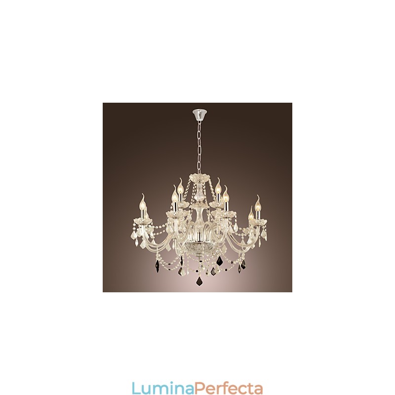 Candelabru din sticla galvanizata Rustic Lodge Crystal