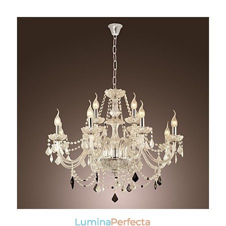 Candelabru din sticla galvanizata Rustic Lodge Crystal Candelabru din sticla galvanizata Rustic Lodge Crystal