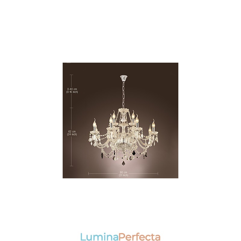 Candelabru din sticla galvanizata Rustic Lodge Crystal