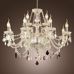 Candelabru din sticla galvanizata Rustic Lodge Crystal