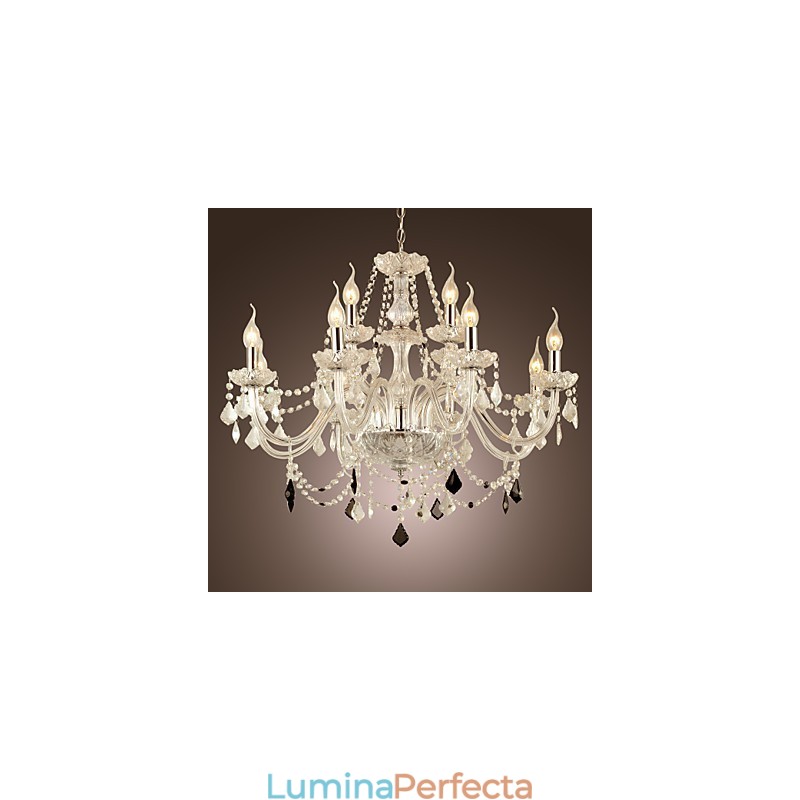 Candelabru din sticla galvanizata Rustic Lodge Crystal
