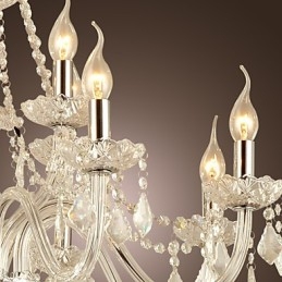 Candelabru din sticla galvanizata Rustic Lodge Crystal