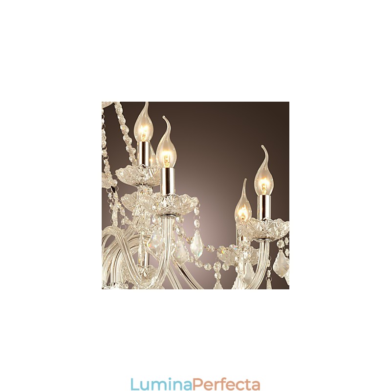 Candelabru din sticla galvanizata Rustic Lodge Crystal