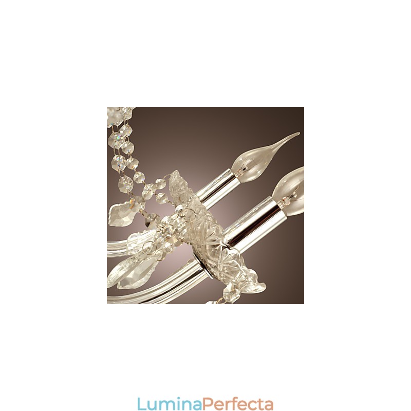 Candelabru din sticla galvanizata Rustic Lodge Crystal