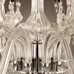 Candelabru din sticla galvanizata Rustic Lodge Crystal